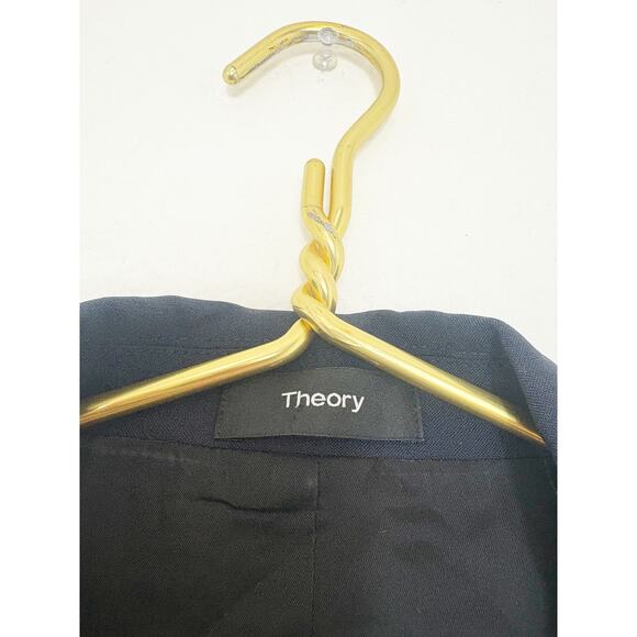 Theory Slim-Fit Gabe Sevona Stretch Wool Blazer Size 4 Navy Workwear Preppy - Picture 5 of 10